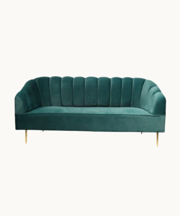 3-Seater Designer Sofa – Green (Fabric)