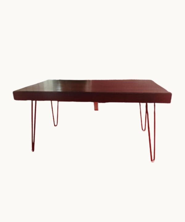 Teapoy – Wooden Top with Black Legs