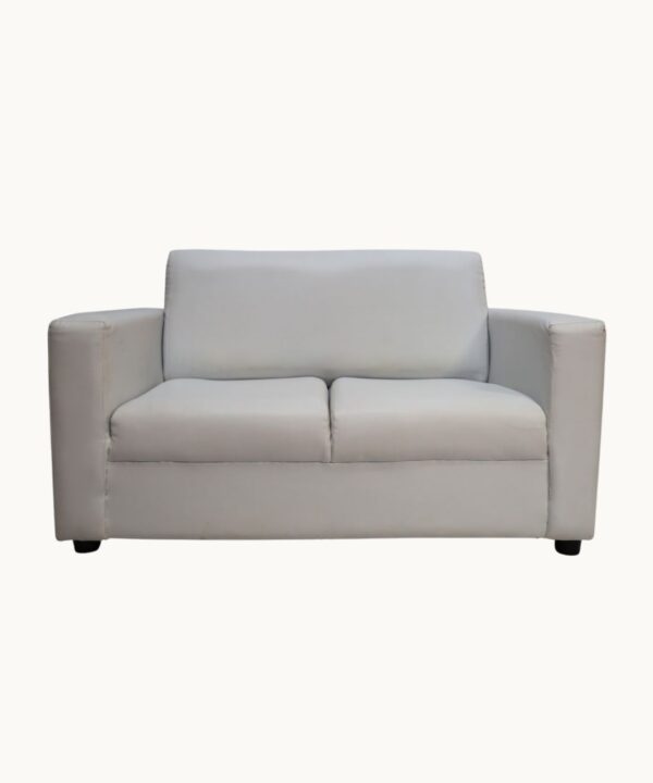 White Square 2-Seater Sofa (Leatherette)