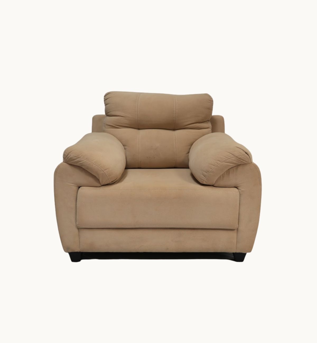 Single Seater Sofa (Brown) – Fabric
