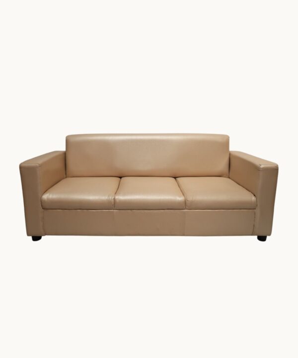 Brown 3-Seater Sofa (Leatherette)