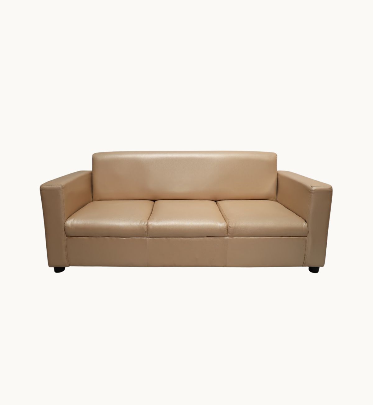 Brown 3-Seater Sofa (Leatherette)