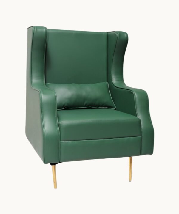 Wing Chair (Green) – Leatherette