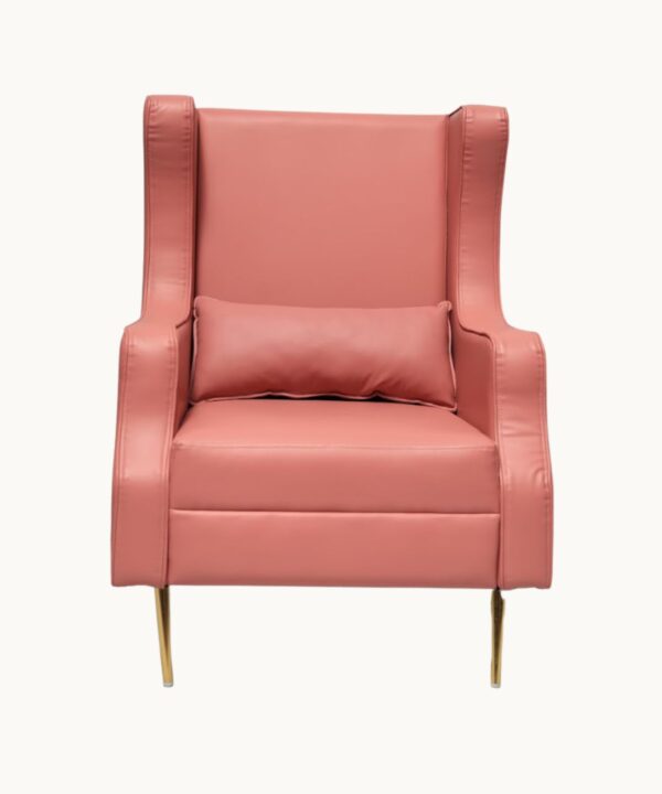 Wing Chair (Pink) – Leatherette