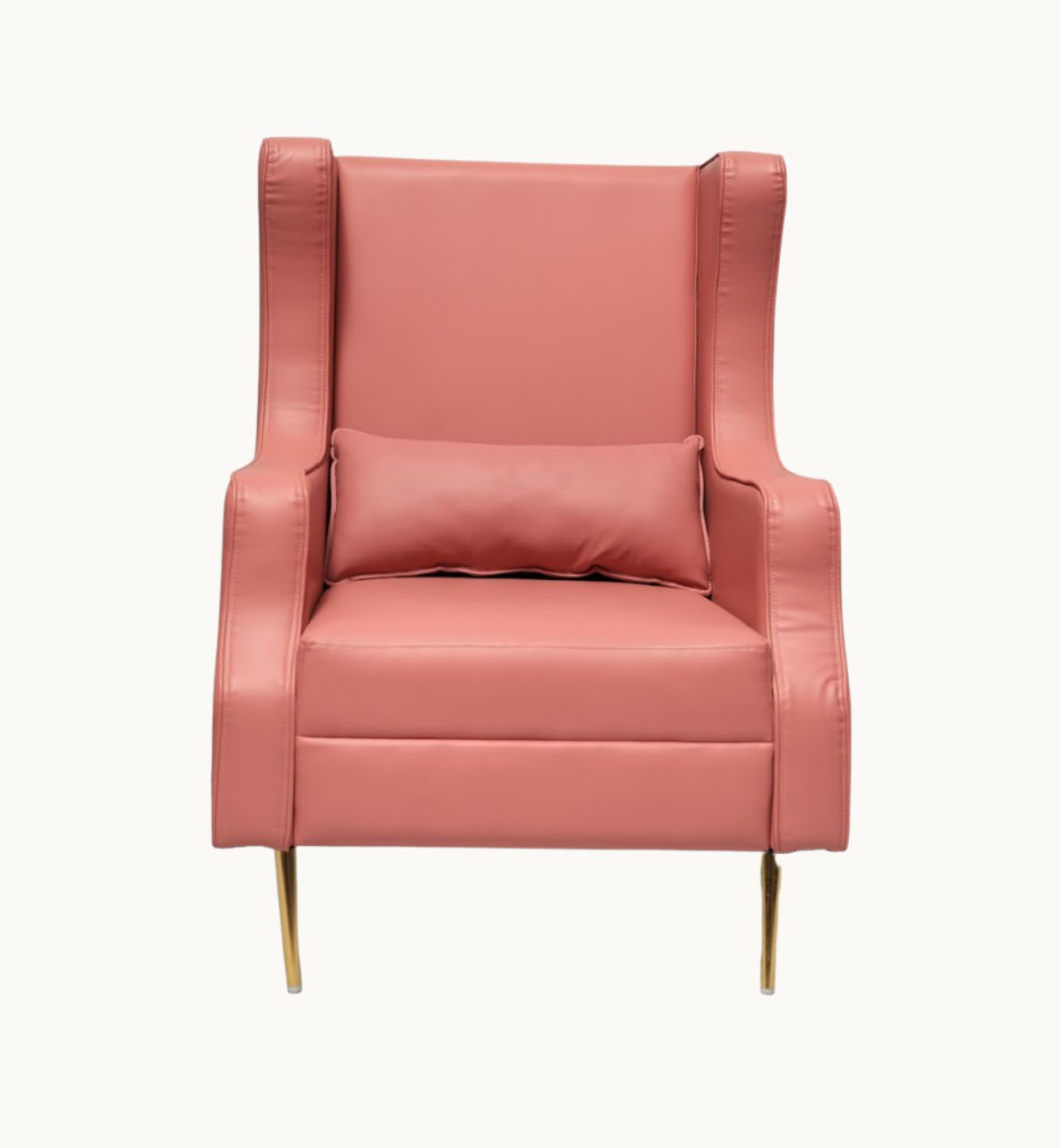 Wing Chair (Pink) – Leatherette