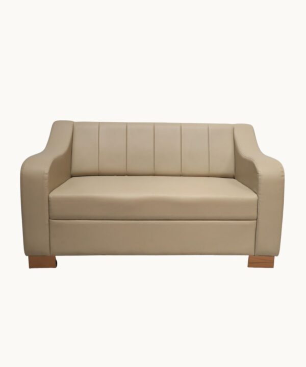 Beige 2-Seater Sofa (Leatherette)